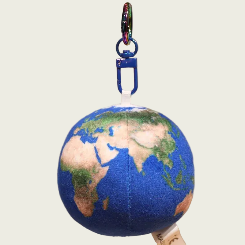 Micro Earth Daytime Planet Plush Keychain