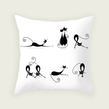 Cat Activities Plush Pillow Case
