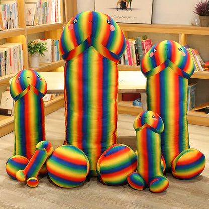 Rainbow Penis Plush Pillow Dick Plushie