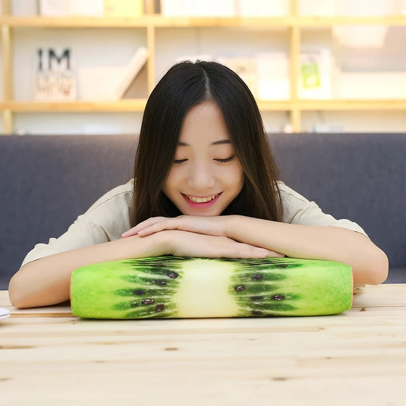 Half Kiwi Slice Printed Fruit Pillow