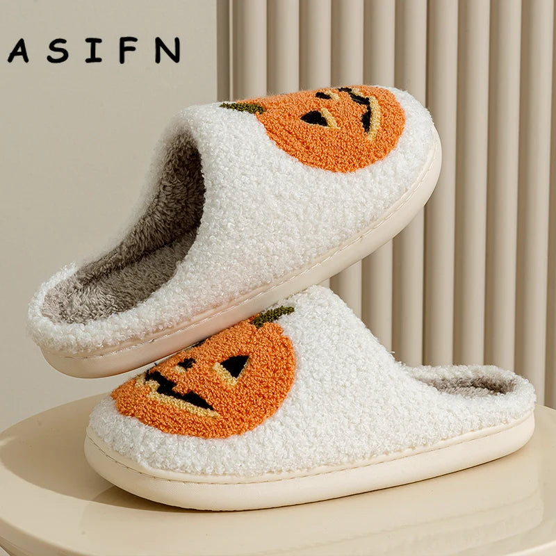 Jack-O'-Lantern Plush Slippers