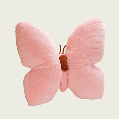 Pink Veined Butterfly Plush Pillow