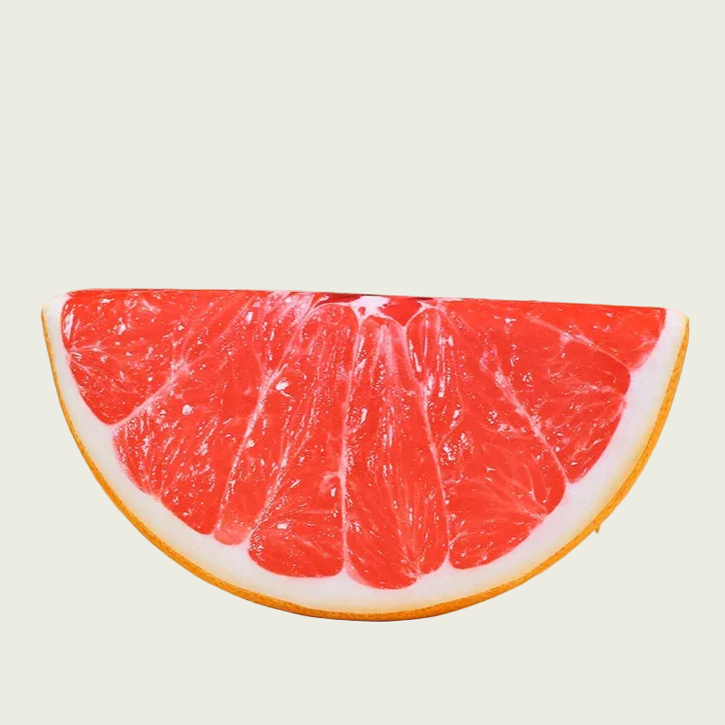 Half Grapefruit Slice Printed Fruit Pillow