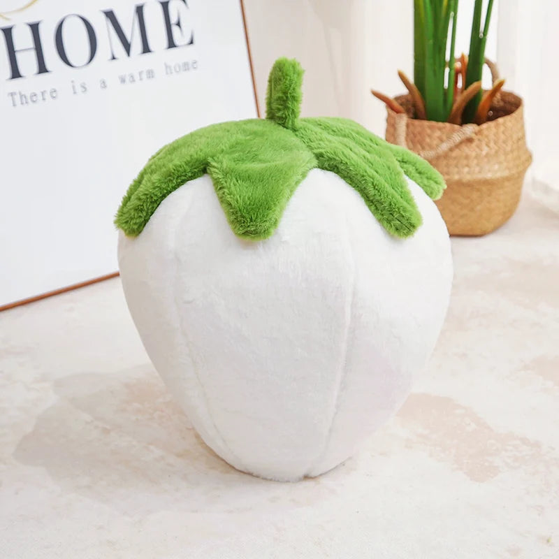 White Strawberry Pineberry Plush Pillow