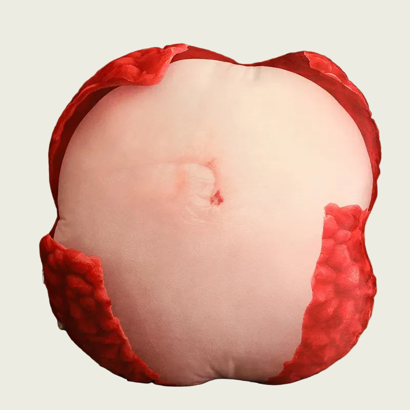 Lychee Printed Fruit Plush Cushion