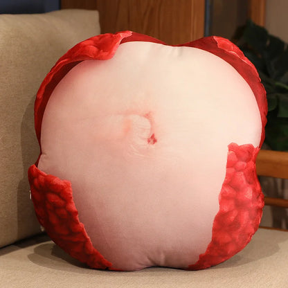 Lychee Printed Fruit Plush Cushion