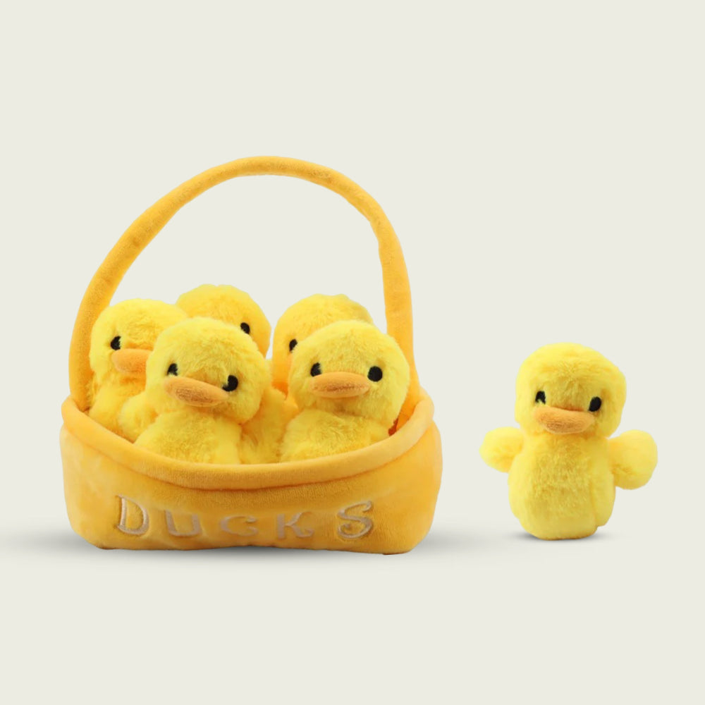 Basket of Duck Plushies