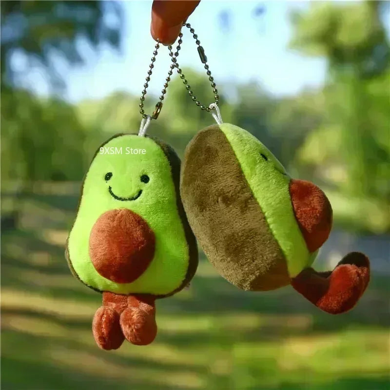 Mini Avocado Cartoon Plushie Keychain