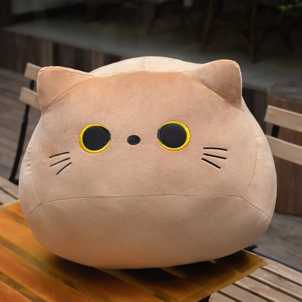 Coffee Brown Plump Cat Ball Plushy