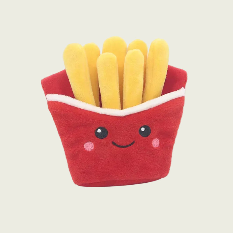 French Fries Fast Food Dog Squeaker Plush Toy