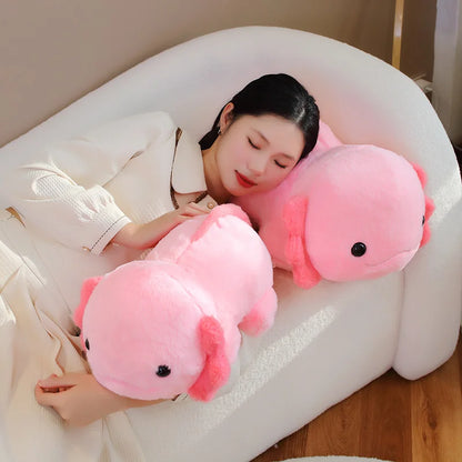 Big Head Axolotl Plushie Stuffed Toy