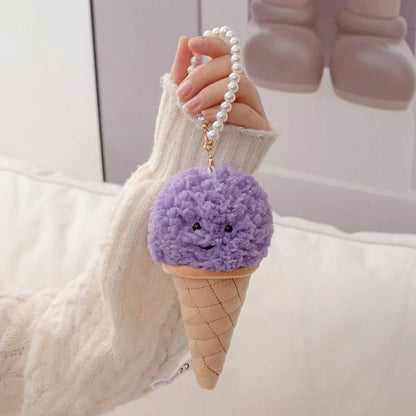 Ube Ice Cream Cone Keychain