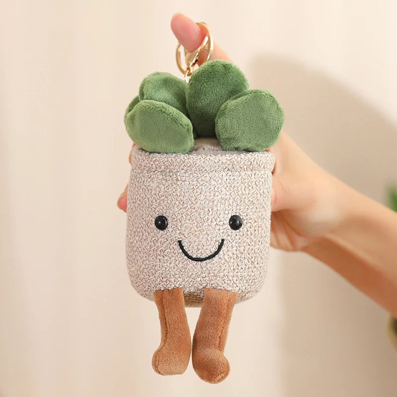 Succulent Potted Plant Plushie Keychain