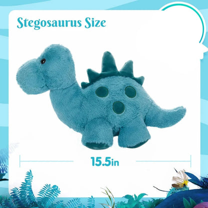 Baby Blue Spotted Stegosaurus Plushie Stuffed Animal