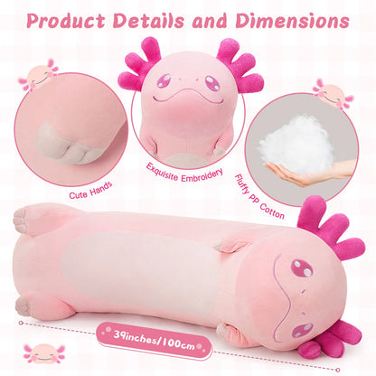 Axolotl Body Pillow Plushie Long Stuffed Animal