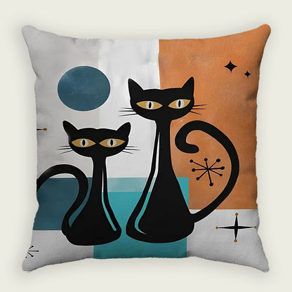 2 Swanky Cats Plush Pillow Case