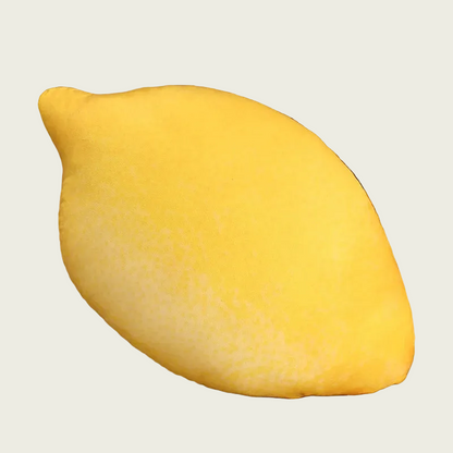 Lemon Printed Fruit Plush Cushion