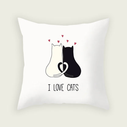 I Love Cats Plush Pillow Case
