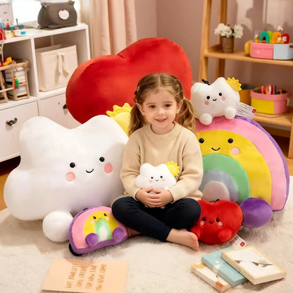 Smiling Purple Pastel Rainbow Plushie