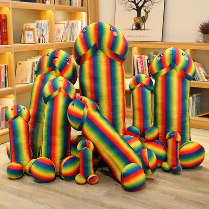 Rainbow Penis Plush Pillow Dick Plushie