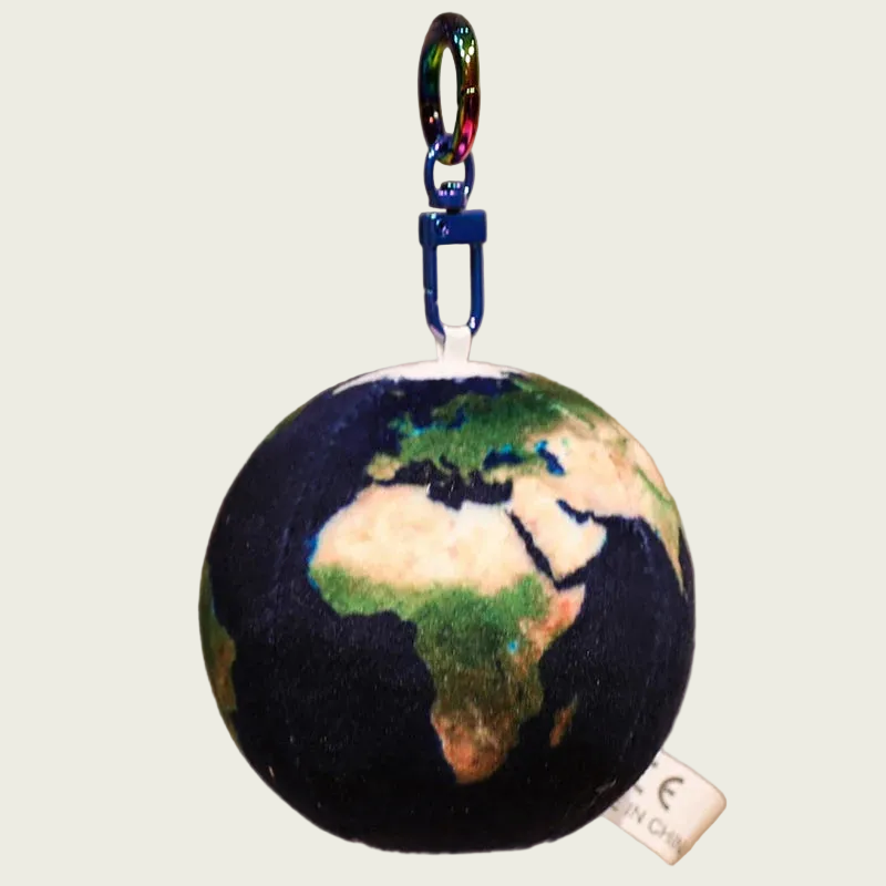 Micro Earth At Night Planet Plush Keychain