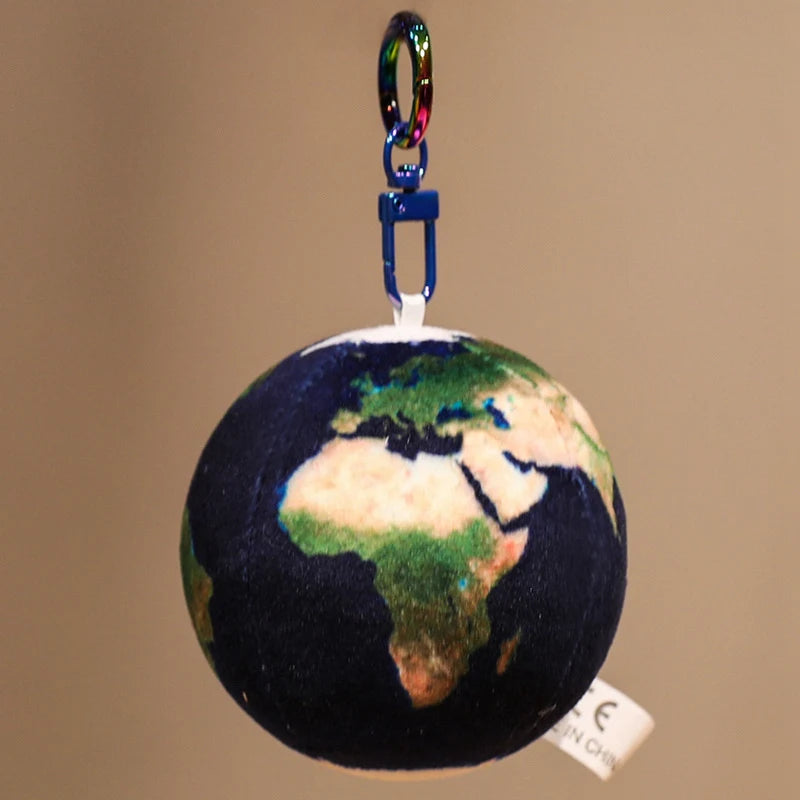 Micro Earth At Night Planet Plush Keychain
