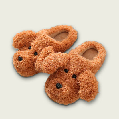 Toy Poodle Plush Slippers