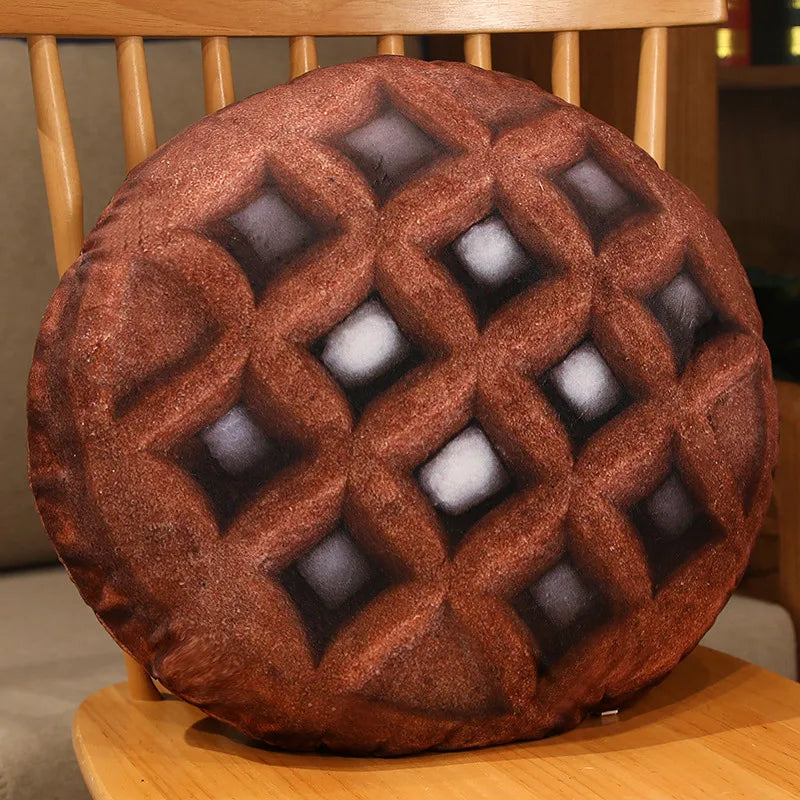 Chocolate Waffle Plush Pillow Cushion