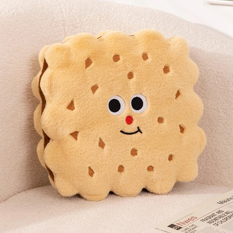 Square Biscuit Cookie Plush Pillow Cushion