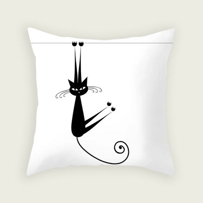 Cat Hanging By 2 Paws Plush Pillow Case