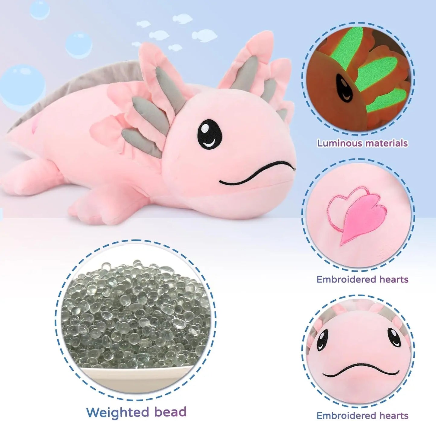 Weighted Axolotl Plushie Stuffed Animal