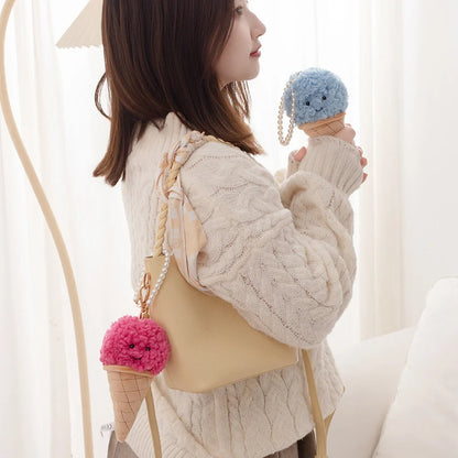 Cookie Monster Ice Cream Cone Keychain