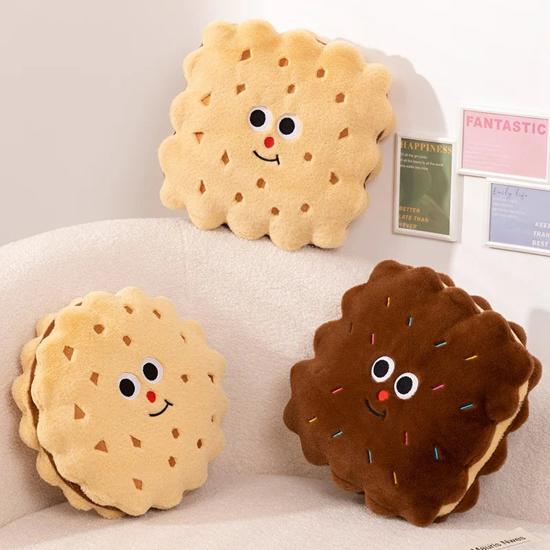 Round Biscuit Cookie Plush Pillow Cushion