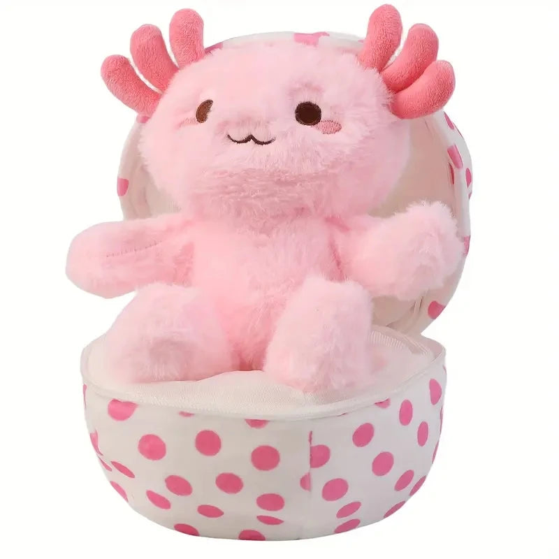 Axolotl Hatchling in Egg Plushie