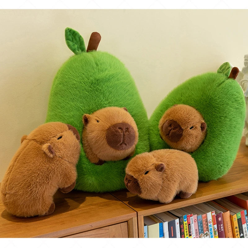 Plush Avocado with Removable Capybara-Pit