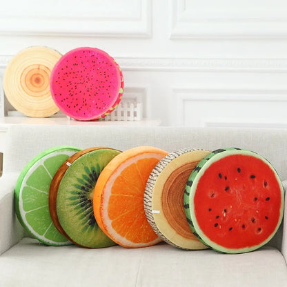 Round Slice of Dragon Fruit Printed Fruit Cushion