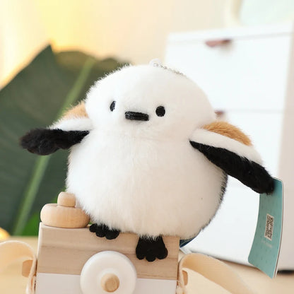 Long-Tailed Bushtit Pocket Bird Keychain Pendant