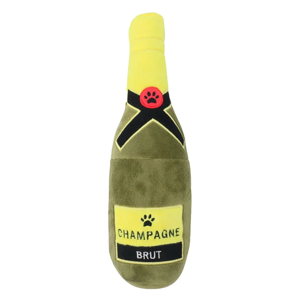 Brut Champagne Dog Plushie Squeaker Toy