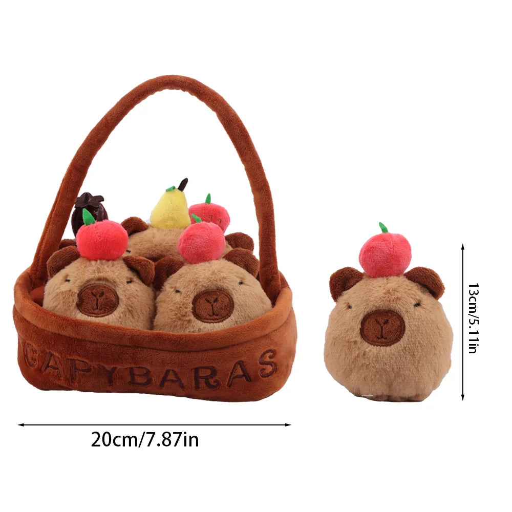 Basket of Capybara Plushies