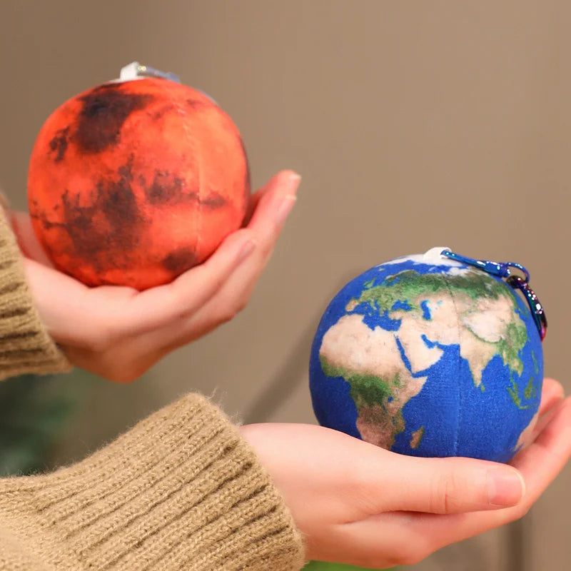 Micro Earth Daytime Planet Plush Keychain