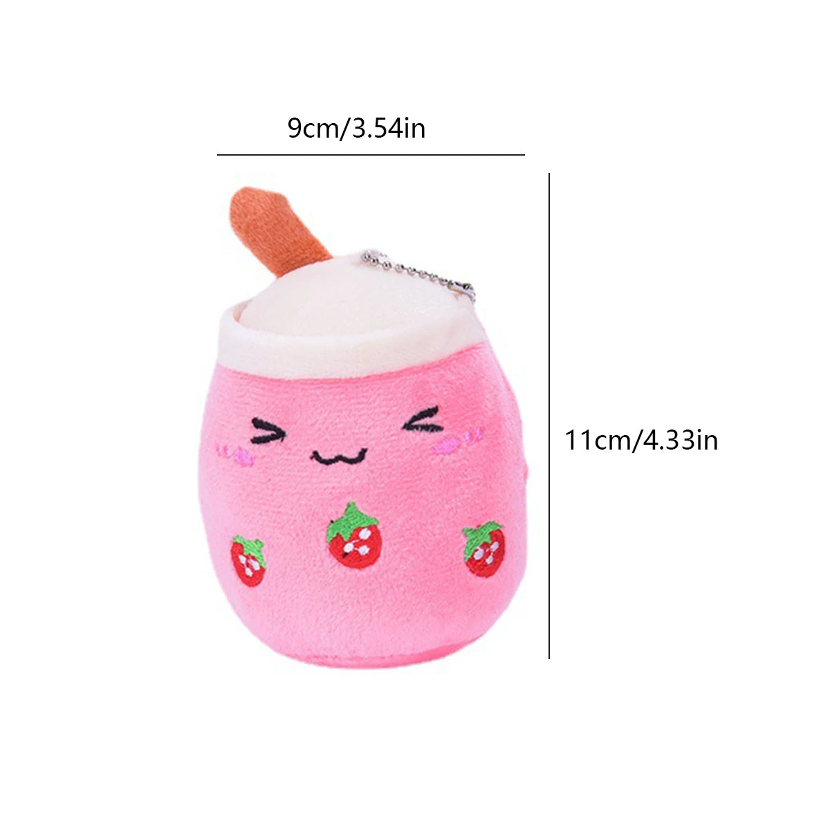 4.3" Bubble Tea Boba Pearl Milk Plushie Keychain