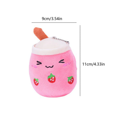 4.3" Bubble Tea Boba Pearl Milk Plushie Keychain