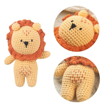 Baby Lion Cub Crochet Plushie 4.7" Crocheted Stuffed Animal