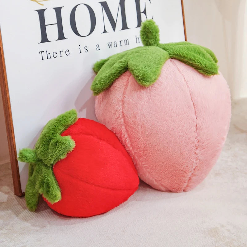 Red Strawberry Plush Pillow