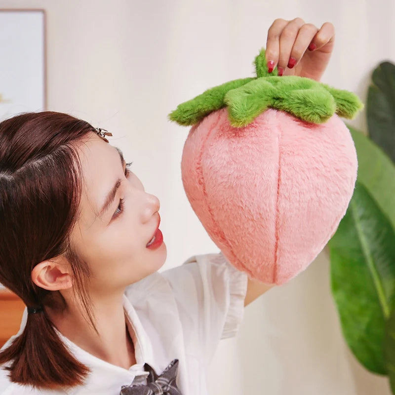 Pink Strawberry Pineberry Plush Pillow