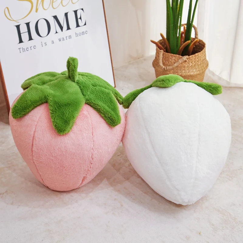 White Strawberry Pineberry Plush Pillow