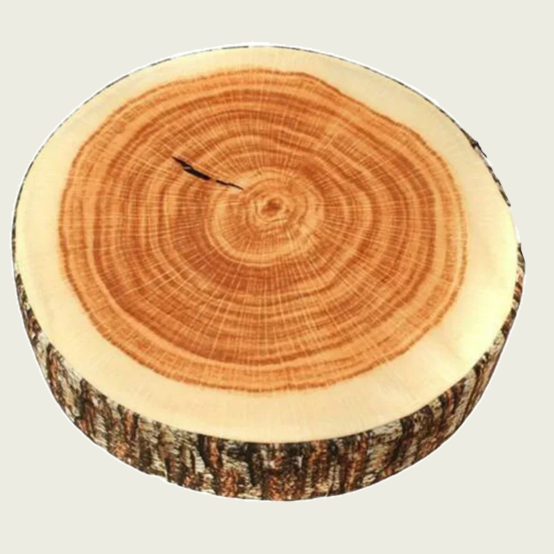 Cross-section of a tree trunk showing annual rings on a light gray background