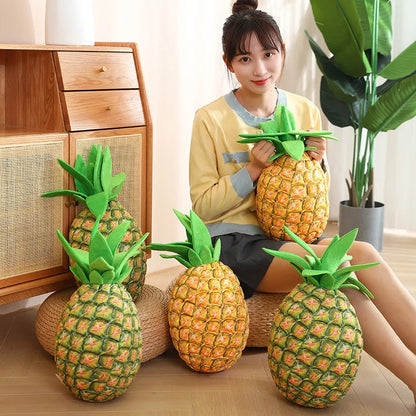Golden-Yellow Realistic Plush-Textured Pineapple