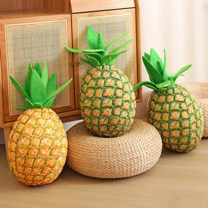 Golden-Yellow Realistic Plush-Textured Pineapple