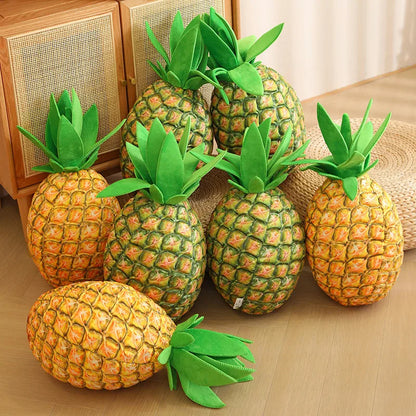 Golden-Yellow Realistic Plush-Textured Pineapple